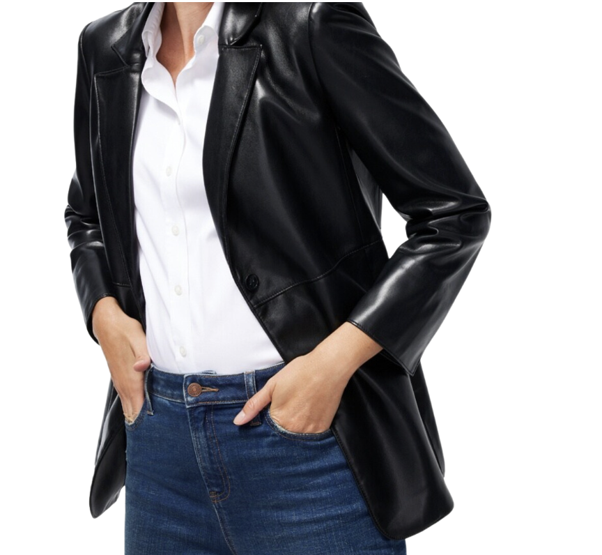 Faux Leather Blazer